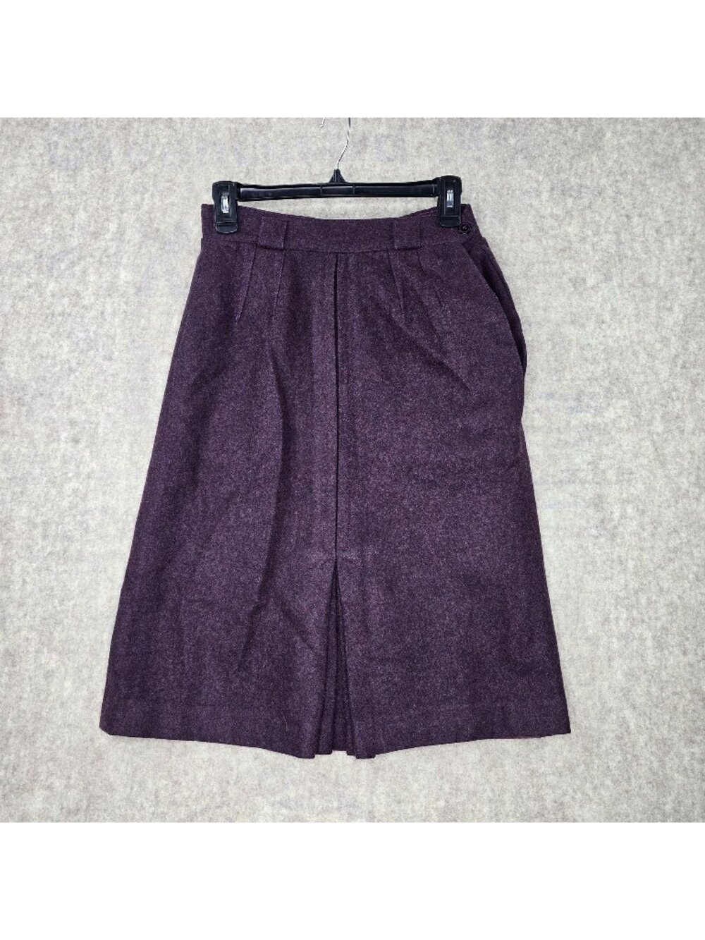 Summit Sportwear Midi Purple Wool Skirt Size 4 Pleated Front Lined Vintage